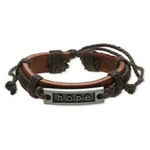 Hope Affirmation Leather and Metal Bracelet